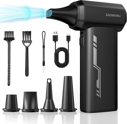 Electric Air Duster - 150000RPM Keyboard Duster for PC Cleaning, Cordless Compressed Air Duster Replaces Canned Air, 3-Gear Rechargeable Electronics Cleaner for Laptop, Car, Home & Office