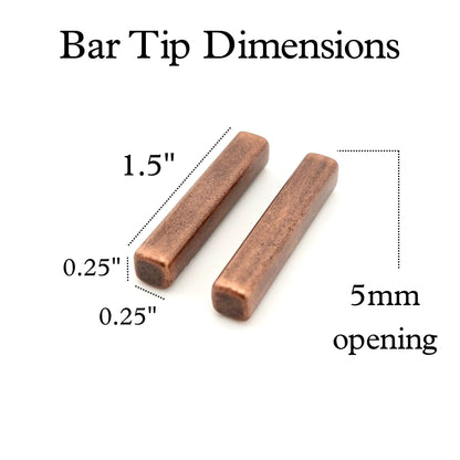 Bolo Supply Co. Bar Bolo Tie Tips - Cord Ends for Bolo Tie Necklace and Other Jewerly Making.