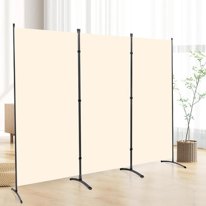 3 Panel Folding Privacy Screens, Portable Room Divider Panel, 6Ft Beige