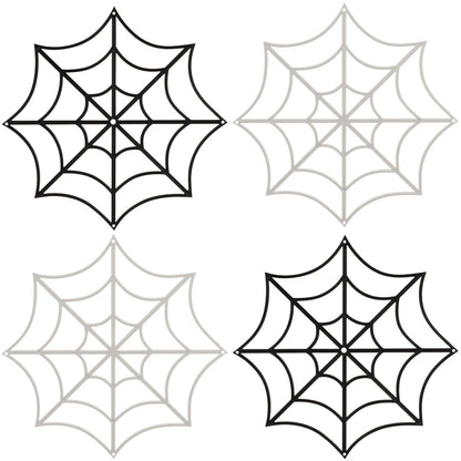 BESTOYARD 12Pcs Halloween Spider Webs Decorations, 8-Inches Fake Cobwebs, Plastic Props for Haunted House, Outdoor Wall, Yard, Porch