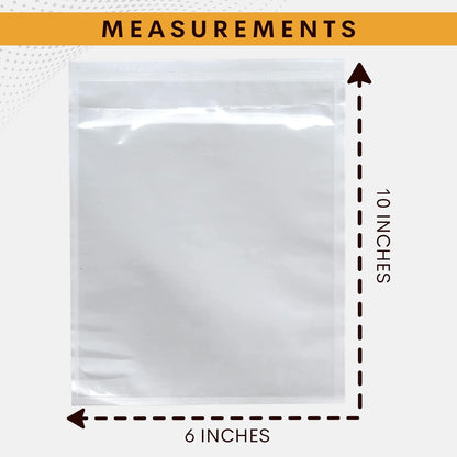 500 Pack 6"x10" Shipping Label Sleeves – Clear Self-Adhesive Packing Slip Pouches, Waterproof Packing List Envelopes – Ideal for Shipping Documents, Mailing Labels, Invoices & Packing Slips