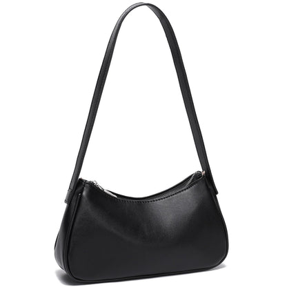 LACOMILA Small Shoulder Bag for Women Cute Mini Purse Trendy Vegan Leather Y2k Crescent Handbag (Black)