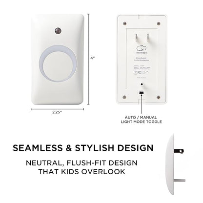 GlowGuard Childproof Outlet Covers & Night Light (2-Pack) | Secure & Tamper Resistant | Childproof, Babyproof, Toddler Proof, Child Safety Socket Cover | Light Sensor or Manual Toggle | Patent Pending