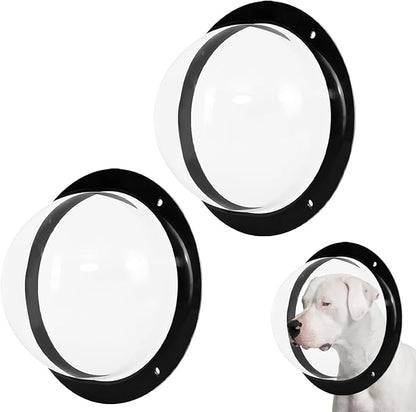 2 Pack Dog Fence Window, Clear Pet Bubble View Dome Door Peek Small Round Window for Doggie/Cat/Horse Outside Playground Garden Diameter 12.44 Inch Deep 4.92 Inch