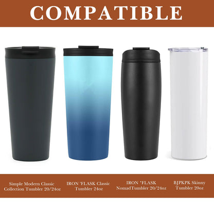 Linkidea Vegan Leather Tumbler Carrier Bag Compatible with Iron Flask Classic Tumbler 24oz, Simple Modern Classic Collection Tumbler 20oz/24oz, Water Bottles Sling Holder with Strap, Brown