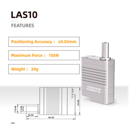 INSPIRE ROBOTS LAS High Precision Micro Linear Servo Actuator,Stroke 10mm,Force 7.9lbs(35N), Drive&Control Integrated| for Robotics,Industrial Automation,Biomedical Instrument,Education|LAS10-081D