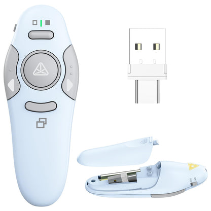 QUI Presentation Clicker Wireless Presenter Remote Clicker for PowerPoint Presentation Remote, PowerPoint Slide Advancer for Mac/Windows/Google Slide/Keynote, Blue, A-C
