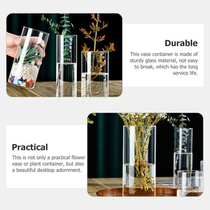 NUOBESTY Glass Flower Vase Hydroponic Cylinder Vase 10cm X 25cm High Borosilicate Glass Terrarium for Indoor Plant Display and Home Décor