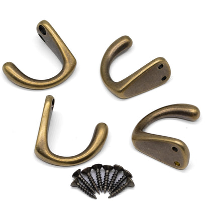 FIRSORCA 4PCS Vintage Bronze Coat and Hat Hook Classic Simple Hooks Wall Mounted Bath Stands for Hanging Clothes Hangers Scarf Towel Key Cup