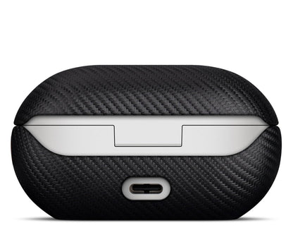 LOPIE Handmade for Beats Solo Buds Case Cover, Premium Synthetic Leather, Carbon Fiber Style, Protective Hard Shell Cover for Beats Solo Buds Earbuds - Black