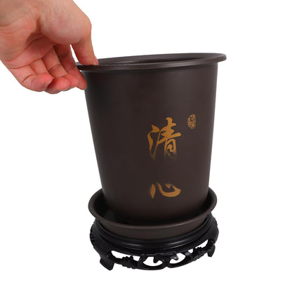 1Set Orchid Flower Pot with Base Rounded Plastic Plant Pots for Use Lightweight and Breathable Design for Plants and Flowers