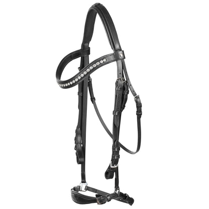 HORZE Bergen Leather Remont Bridle - Black - Cob