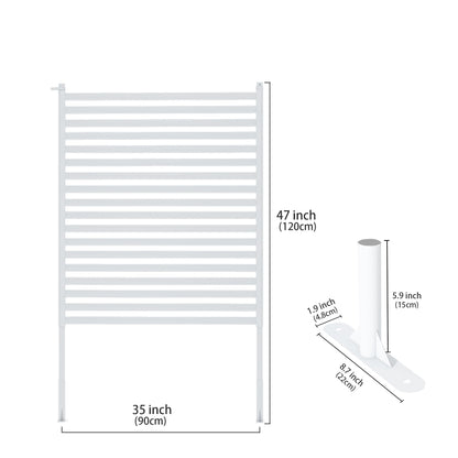 OnlyGarden Outdoor Privacy Screen Fence with Feet Stand 3 x 4FT, Freestanding Fence Privacy Screen for Outside, Metal Divider Stake for Garden Patio Balcony, Air Conditioner, Trash Can AC Fence White