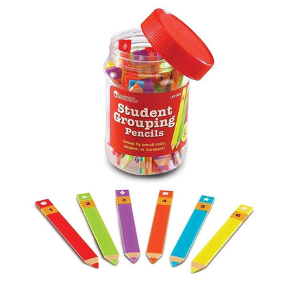Learning Resources Student Grouping Pencils - Talking Stick for Classroom, Classroom Name Sticks, Name Pencils, Flip Stick for Students, Teacher Supplies