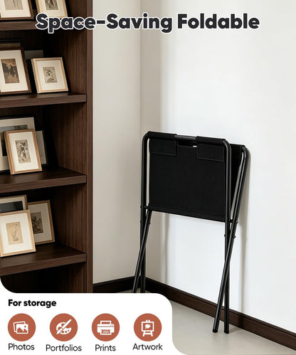 Mocomax Canvas Art Print Rack, Portable Folding Art Display Stand for Painting, Posters, Artwork, Prints, Canvas, Panels, Art Storage Drying Rack in Artist Galleries, Studios, 16.5"Wx18.7"Dx26.3"H (S)