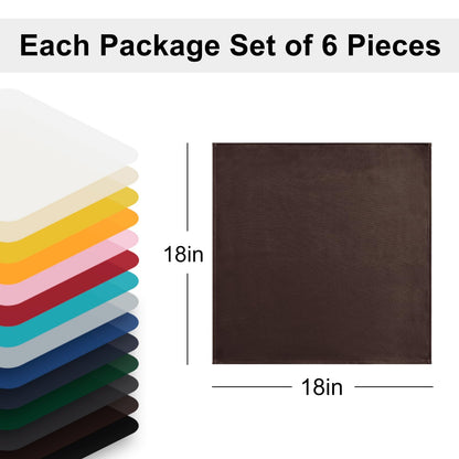 Hiasan Cloth Napkins Set of 6, 18 x 18 Inch, Washable Chocolate Dinner Napkins with Hemmed Edges for Restaurant, Wedding and Holiday