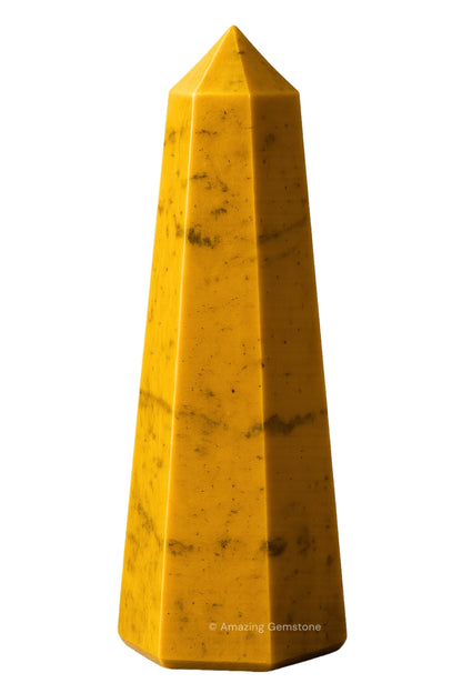 Amazing Gemstone Yellow Jasper Crystal Towers - Natural Healing Crystal Point Obelisk for Reiki Healing and Crystal Grid (3" to 4" INCH)