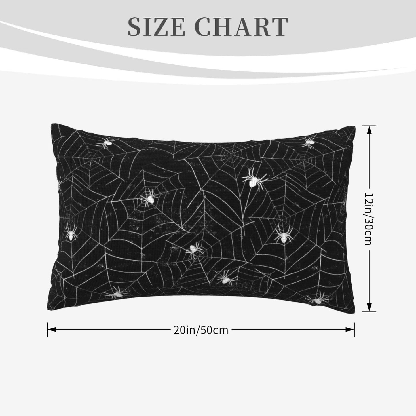 VIREOTHIA Halloween Spiderwebs Lumbar Pillow Covers 12x20 Set of 2 Black and White Decorative Throw Pillow Cover Spider Webs Rectangle Pillowcases Cushion Covers for Couch Bed Sofa Decor