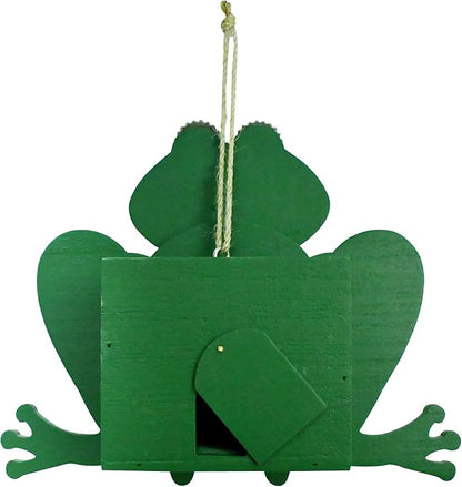 Linfevisi Wooden Bird House Frog Bluebird Nest Box Birds Boxes Home Wood Birdhouses Hanging Outdoor Decorative for Wren Finch Chickadee Sparrows Cardinals Garden Tree