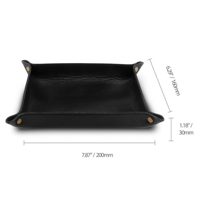 Londo Genuine Leather Tray Organizer - Practical Lightweight Water Resistant Computer Table Desk Storage Box for Wallets, Watches, Keys, Coins, Cell Phones and Office Equipment