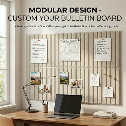 LOUKAII 0.47" Extra Thick Felt Bulletin Board, 6 Pack 36"x24" Large Pin Board with 50 Push Pins & 30 Removable Adhesive Tabs, No-Warp Wall-Friendly Display for Home Office Classroom, Oatmeal