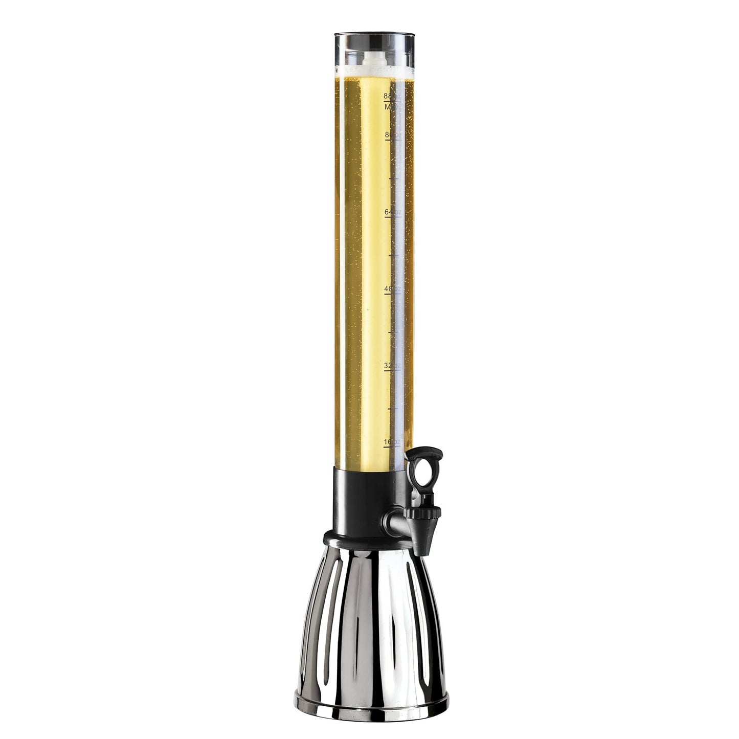OGGI Beer Tower 88oz - Beverage Dispenser with Spigot & Ice Tube, Margarita Tower, Mimosa Tower, Perfect Drink Dispensers for Parties, Drink Tower, Holds 6 Pints of Beer – Stainless