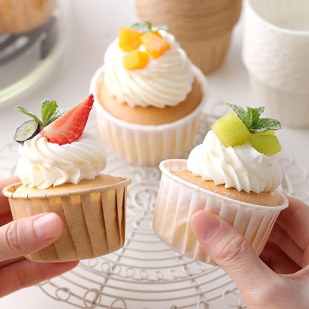 200 PCS Cupcake Liners Muffin Standard Size, Baking Cups Greaseproof Wrappers Paper Cupcake Holders for Wedding Birthday Party Baby Showers Bakery Gift