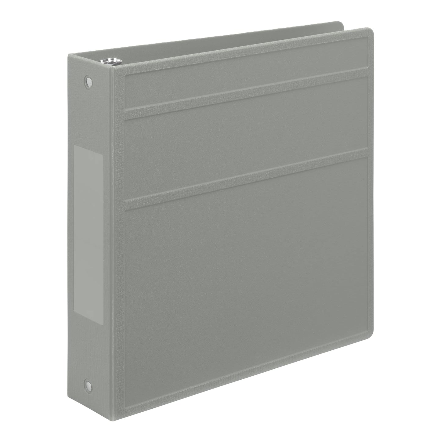 Carstens 2-Inch Heavy Duty 3-Ring Binder - Side Opening, Ash Gray, Durable Plastic, Precision No-Gap Rings, Waterproof Cover, No Pockets, Holds 300 Letter-Sized Sheets, BPA-Free, Made in USA (2822-3R)