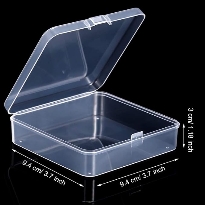 Jetec 6 Pieces Mini Plastic Clear Beads Storage Containers Box for Collecting Small Items, Beads, Jewelry, Business Cards, Game Pieces, Crafts (3.7 x 3.7 x 1.2 Inch)