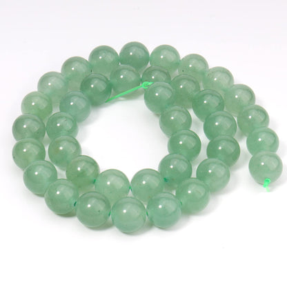 35pcs 10mm Natural Stone Beads Green Aventurine Beads Energy Crystal Healing Power Gemstone for Jewelry Making, DIY Bracelet Necklace