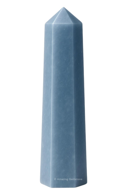 Amazing Gemstone Angelite Crystal Towers ~ Natural Healing Crystal Point Obelisk for Reiki Healing and Crystal Grid (3" to 4" INCH)
