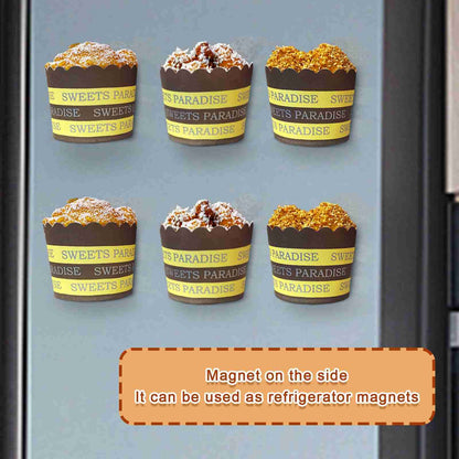 SurpriseSeptember 6PCS Artificial fake cupcake, lifelike fake food display, fake cakes bread dessert decoration, used for party, family decoration, display props artificial cake model (B)