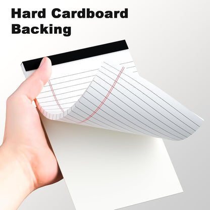 6pcs Small Note Pad 5x8 College Ruled Legal Pads Paper Notepads 6 Pack Study Back Writing Pads 5 x 8 Legal Pads Perforated Narrow Ruled Pads of Paper White