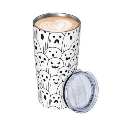 TOUNHEYA Halloween Ghost Tumbler with Lid and Straw Cute Boo 20oz Insulated Stainless Steel Cup Spooky Travel Coffee Mug Water Bottle for Women Gift for Birthday Christmas
