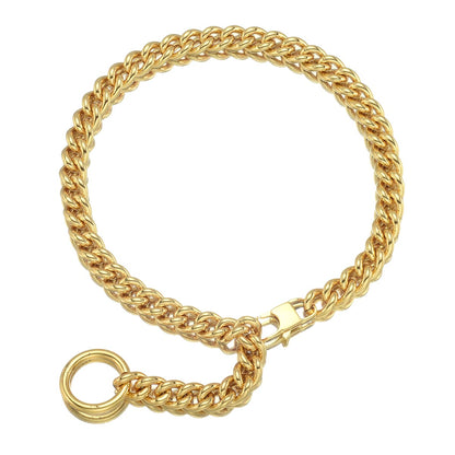 Jxlepe Womens Choker Chain 18K Gold Cuban Link Adjustable with O Ring Belt tail 0.4inch wide Punk Rock Stainless Steel Gift for her Sexy Pendant Xxxt.Necklace