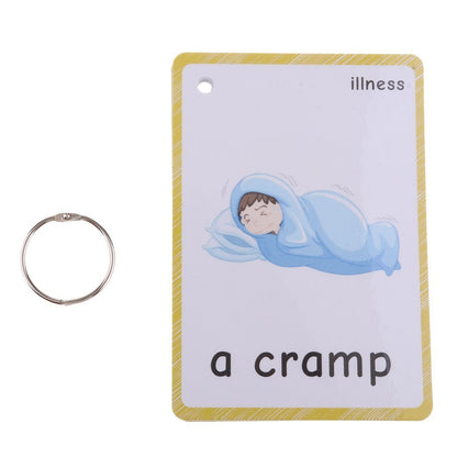 Set of(Body Parts+Illness) Flash Cards for Toddlers | Kids Learning Montessori Pocket Cards Toys | Perfect for Pre-K Decorations Background Wall Stickers,Teacher/Autism Therapists Tools