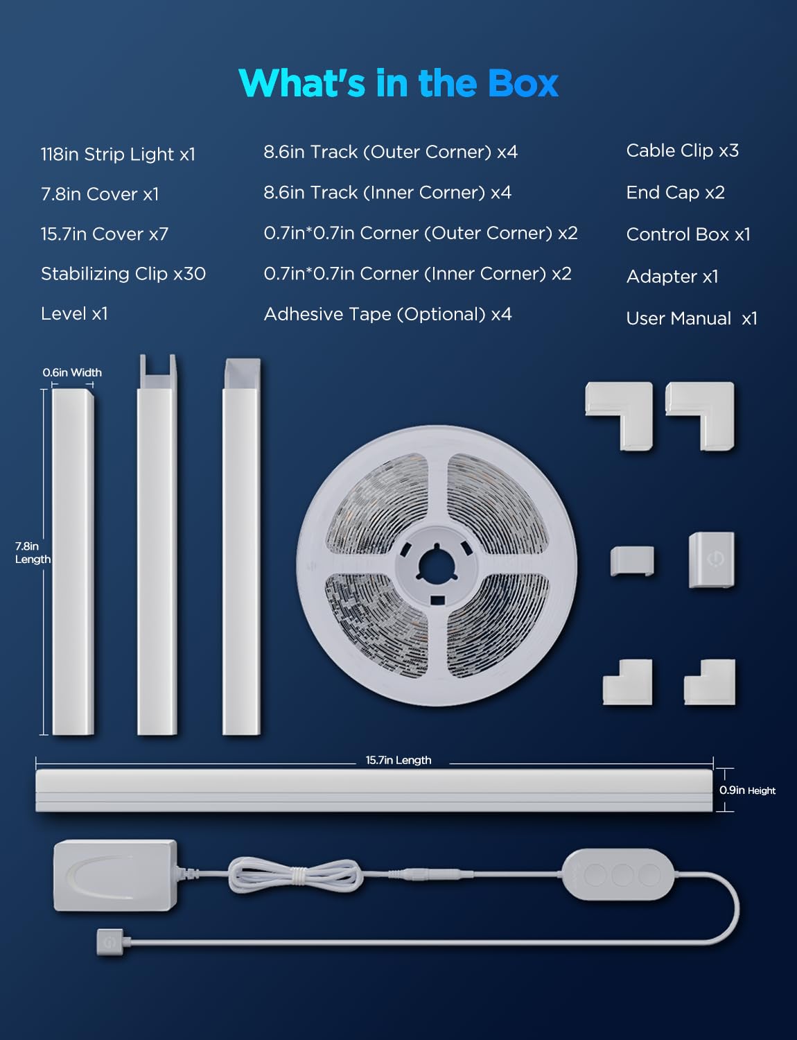 Govee RGBIC LED Strip Lights 9.8ft with Covers, Smart LED Lights Work with Alexa and Google Assistant, Diffuser Channel with LED Lights for Bedroom, Skirting Lines, Studio, Cabinet