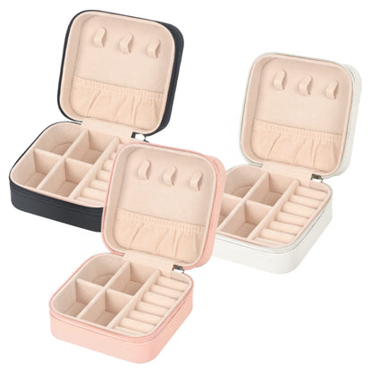 MFXIP Travel Jewelry Case Small Jewelry Box Jewelry Organizer Storage Case Portable PU Leather Mini Jewelry Travel Case for Girls Womens Earring, Necklace, Rings,Bracelets