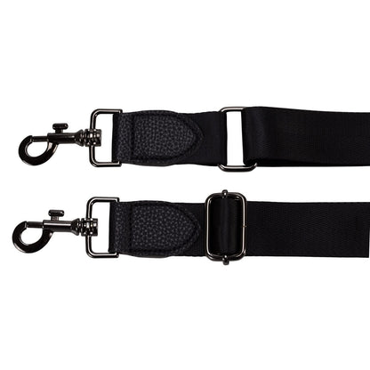 Allzedream Wide Purse Strap Replacement Crossbody Shoulder Bag Adjustable (Black Leather)