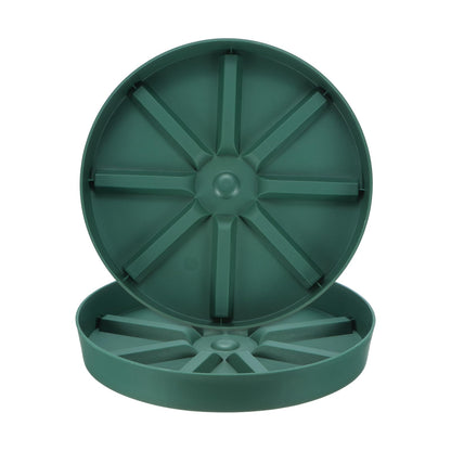 M METERXITY 2-Pack Plant Saucer, 9 Inch Flower Pot Saucers, Thicker Anti-Rot Root Plastic Plant Saucer for Indoor/Outdoor Potted Plant/Plant Water Catcher Tray [Green]
