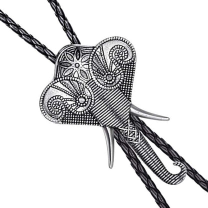 YYHJM Long Nose Elephant Silver Arrowhead Cowboy Bola Tie Western Bolo Tie…