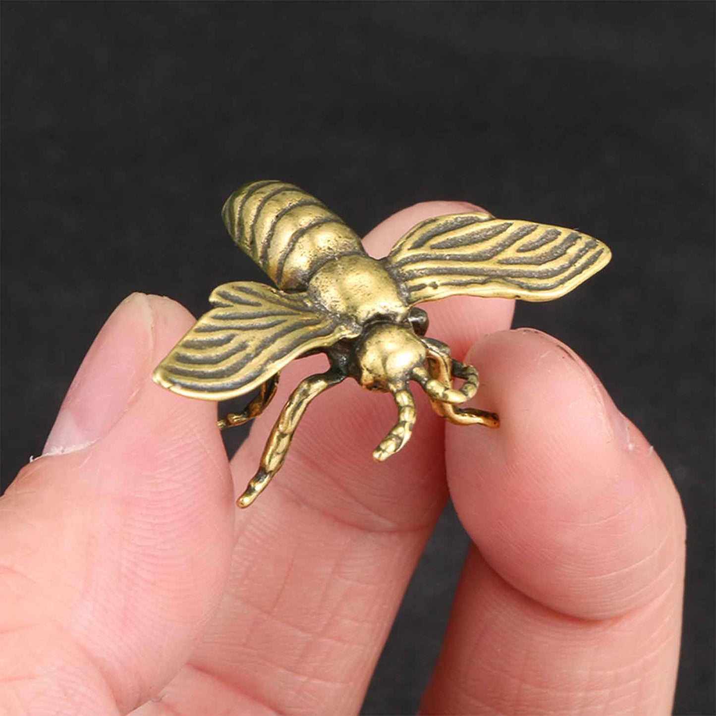 3PC Bee Scorpion Bat Sculpture Solid Metal Brass Animal Figurine Mini Insect Statue Ornament for Home Office Garden Desktop Decor Scene Decoration (Bees + Bats + Scorpions)
