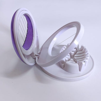 Egg Slicer for Hard Boiled Eggs,Easy to Cut Egg into Slices, Wedge and Dices, Sturdy ABS Body with Stainless Steel Wires,Non-slip Feet,Dishwasher Safe, BPA Free (Red)