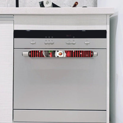 ASQVTIFE Snowman Refrigerator Handle Covers Set of 2 Christmas Decorations Indoor Snowman Fridge Door Handle Cover for Kitchen Non Slip Kitchen Appliance Protective Mat Easy to Clean Soft Comfort