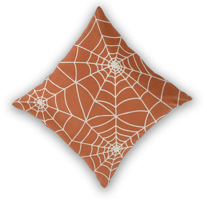 Sunshineyan Halloween Pillow Covers 20 x 20 inch Set of 2, Orange Spider Web Decorative Throw Pillow Covers Holiday Farmhouse Outdoor Halloween Pillowcase for Couch Sofa Home Decor