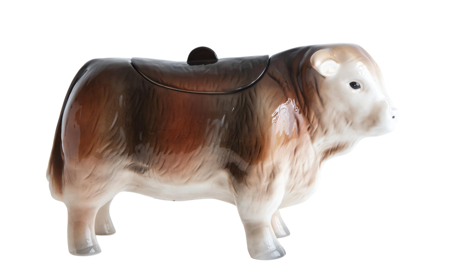 Creative Co-Op Vintage Ceramic Cow Shaped Cookie Jar
