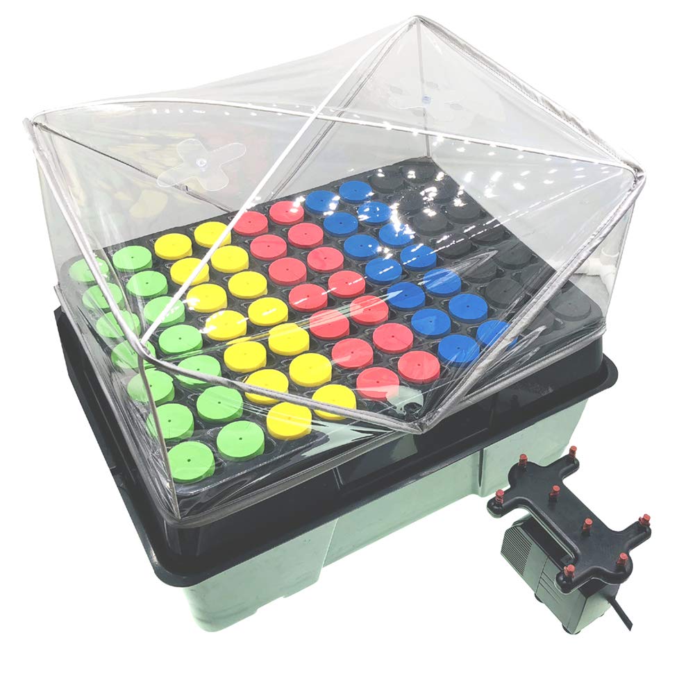 HORTIPOTS Cloning Machine Aeroponic Cloner System 70 Site for Plant Cuttings Using 1.625 inch Neoprene Clone Inserts (1-5/8 inch)