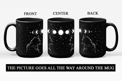 Black Cat Mug 15oz Cat Lover Gifts for Women Funny Goth Coffee Mug - Witch, Goth Decor Christmas Cup With Cats Goth Gift Witchy Gifts for Women, Men - Xmas Decorations Cats Christmas Gothic Home Decor