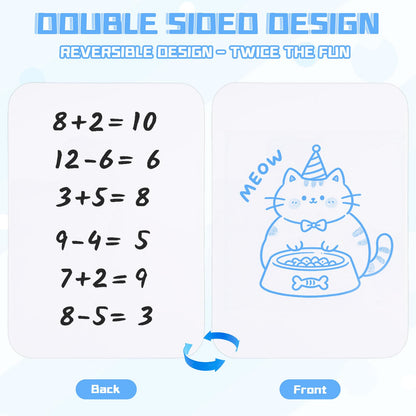 Mini White Boards for Students, 8 Pack 5 x 7 Inch Double-Sided Dry Erase Boards with Markers & Erasers, Reusable Small Lap Boards for Classroom Teacher Student Interactive Learning