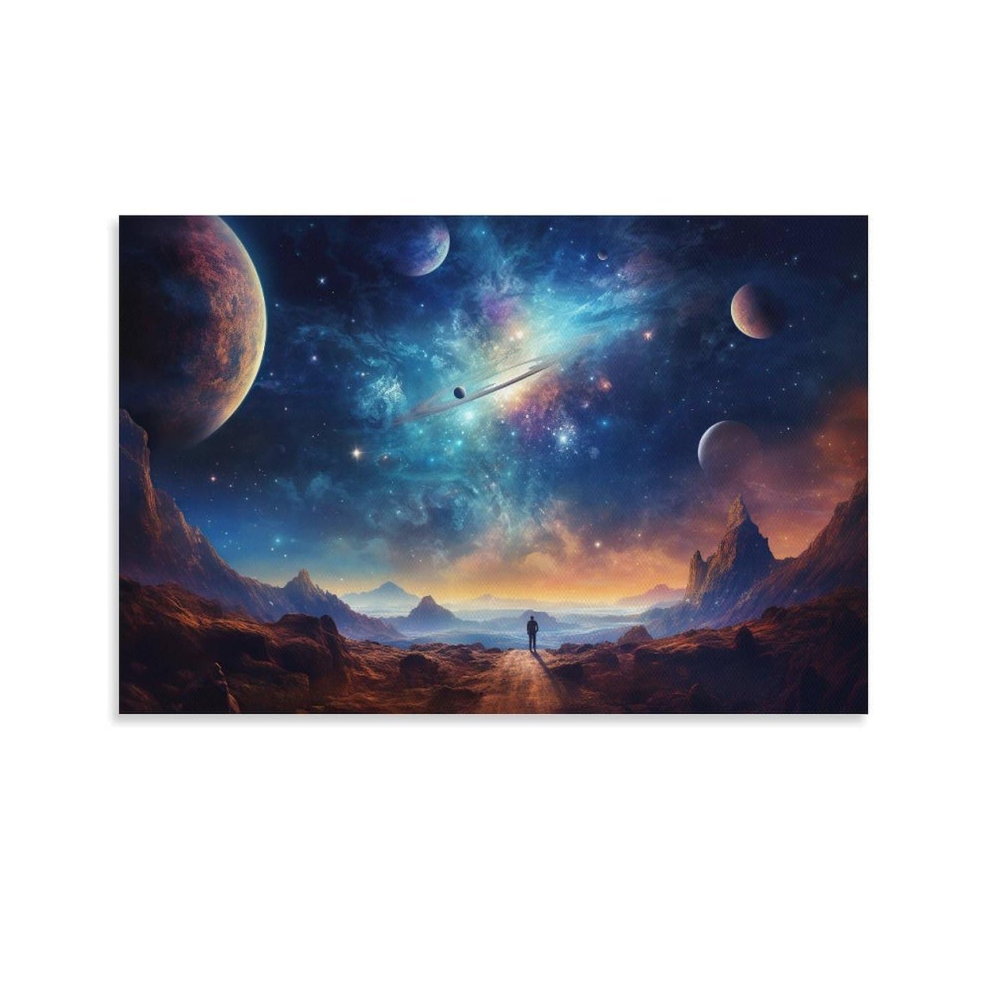 JHXNJDPOST Solar System Astronaut Poster Space Canvas Wall Art Aesthetic Decorative Painting Living Room Restaurants, Pool Halls And HotelsA 16x24inch(40x60cm)